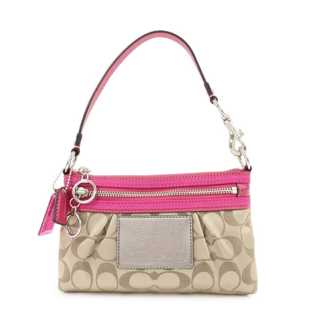 Coach Poppy Signature Nylon Pochette Beige